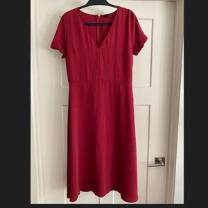 Ann Taylor A-Line Deep Red Dress